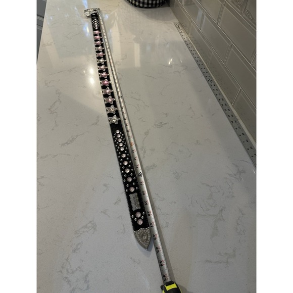 BHW Ladies Cowgirl leather Rodeo Rhinestone Bling PINK Hearts New - Picture 6 of 10